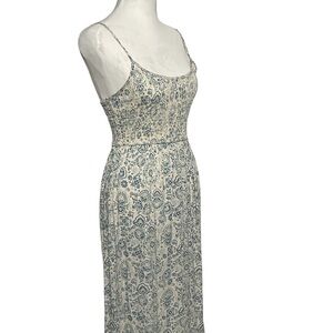 Pink Rose Women’s SzS Long Light Blue Floral Sun Dress. Comfy & Soft Gently Used